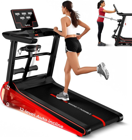 Lifelong FitPro 5HP Peak DC Brushless Treadmill For Home | Auto Incline With Massager Treadmill (Max Weight:120 kg)