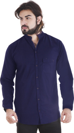COBIO MAN Men Solid Casual Blue Shirt 