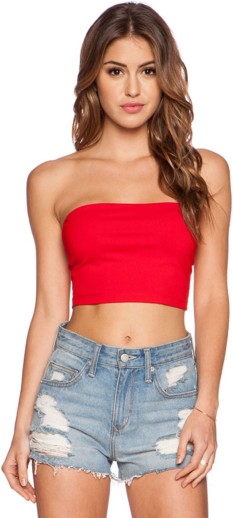 red tube top outfit