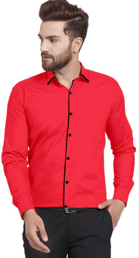 Scaglia Men Solid Casual Red Shirt 