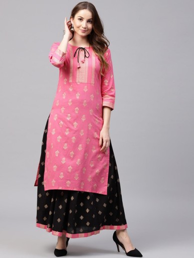 flipkart long kurti with skirt