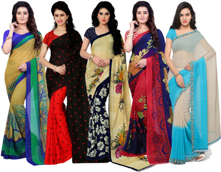 Buy kashvi sarees Printed Daily Wear 