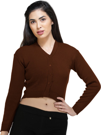 high neck woolen blouse