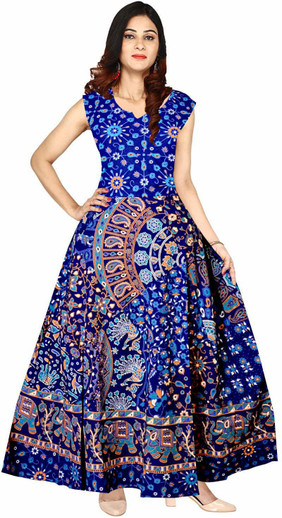 KRISMARTELITE Women A-line Blue Dress 