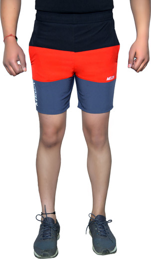 Meddy Color Block Men Red Sports Shorts 