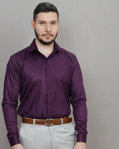 Alex Parson Men Solid Formal Purple 