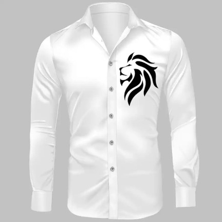black shirt with lion motif