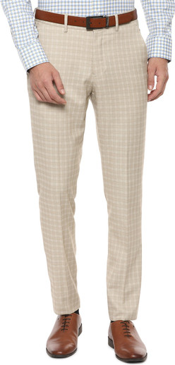 LOUIS PHILIPPE Slim Fit Men Khaki 