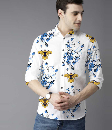 TLF Men Printed Casual Multicolor Shirt 