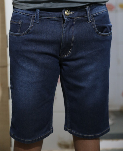 RAZZBO Solid Men Dark Blue Denim Shorts 