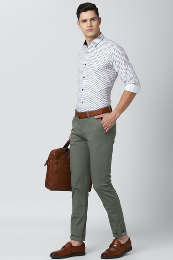 VAN HEUSEN Men Checkered Casual Brown 