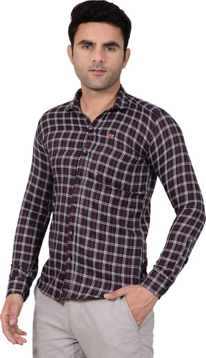 MOON STOCK Men Checkered Festive Red 