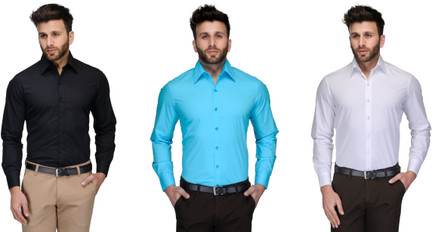 black and sky blue shirt