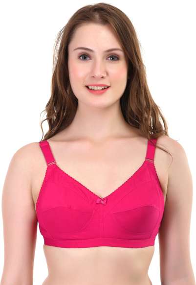 Buy Zivok Pink, Orange Full Coverage Cotton Blend Non Padded Bra (44B) Pack  of 2 Online at Best Prices in India - JioMart.