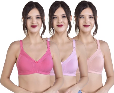Buy Alishan Pink and Red Cotton Full Coverage Non Padded Bra Bra - 40C  (pack of 2) (AS0766) Online at Best Prices in India - JioMart.
