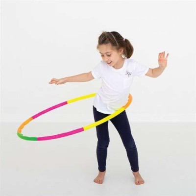 Kids Exercise Hoop, Snap Together Detachable Adjustable Weight Size Plastic  Toy Hoops - Spinning Rings for Sports, Exercise, Playing, 32-Inch