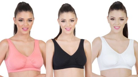 Buy ENVIE Women's Cotton Padded Sports Bra_Ladies Full Coverage,  Non-Padded, Wirefree Bra|Girls Inner Wear for Daily Use Sports Bra - Black  (L/36)