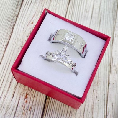 Fashion Sterling Silver Adjustable Diamond Engagement Proposal Ring With  Free Case