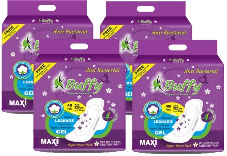 Buy Buffy Premium Straight Regular Sanitary Pads, X-Large, Pack of 1 (20  Pieces) Online at Low Prices in India 