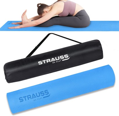 Strauss TPE Eco-Friendly Dual Layer Yoga Mat for Men & Women with