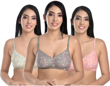 Buy Alishan Set Of 2 Casual Melange Soft Women Padded Bras Online at Low  Prices in India 