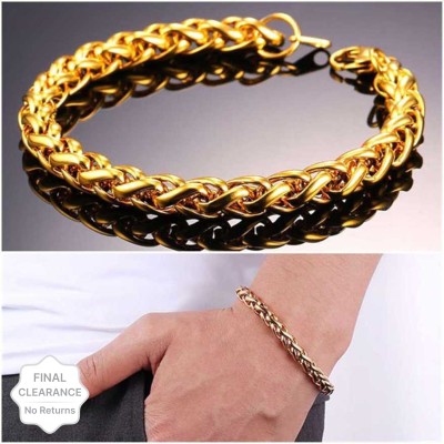 Buy Fresh Vibes Gold Plated Thick Bracelet Hand Chain for Men | Stylish  Punk Style Heavy Thick & Lose Mens Bracelets at Amazon.in