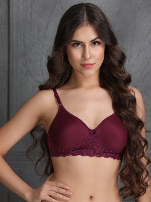 Buy Maroon Clothing Double Layered Non-Wired Full Coverage Lace