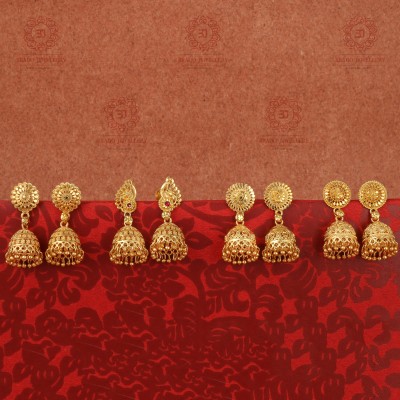 Buy Women Red Stone Matte Gold Jhumka Earrings - Jhumki Earrings - Indya