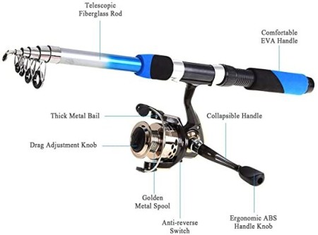 Urban Deco Kids Fishing Pole, Portable Telescopic Rod and Reel Combos Kids  Fishing Rod Kit with Tackle Box for Boys,Girls,Youth,Beginner, Starter -  Blue : Buy Online at Best Price in KSA - Souq is now : Sporting  Goods