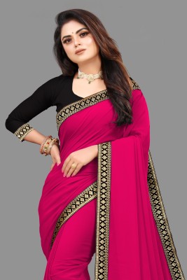 sadika Solid/Plain, Embellished Bollywood Georgette, Chiffon Saree