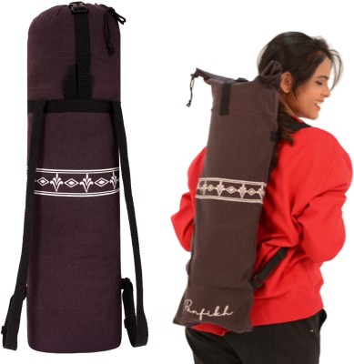 Yogwise Premium Quality Fabric Black Yoga Mat Carry Bag With
