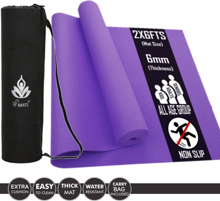 Used Gorilla Mats Premium Large Non-Slip Exercise & Yoga Mat, 6' x 4' x  1/4 - Blue 