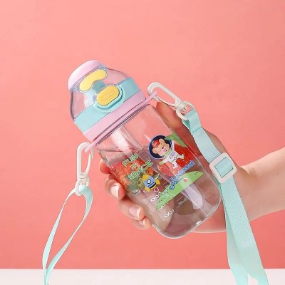 500ml Children's Plastic Cup With Bouncy Nozzle And Straw