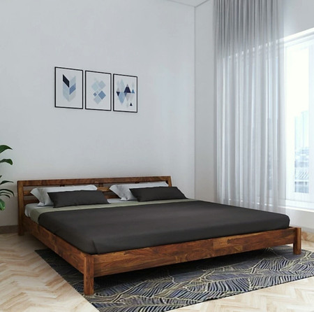 Wooden bed hot sale online flipkart