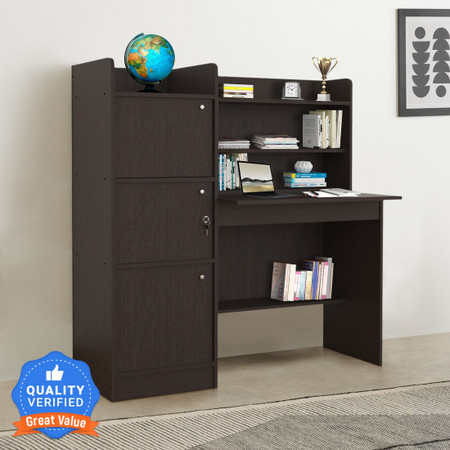 Study table sales with bookshelf flipkart