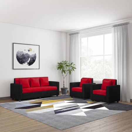 Dark red outlet sofa set