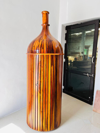 Bottle shaped bar shop cabinet