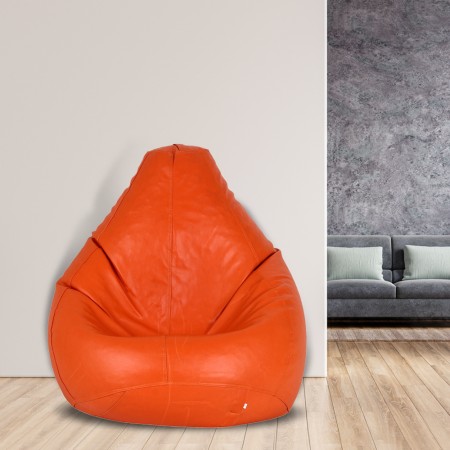 Lounger Bean Bag With Beans leather Blackonline22 OFF