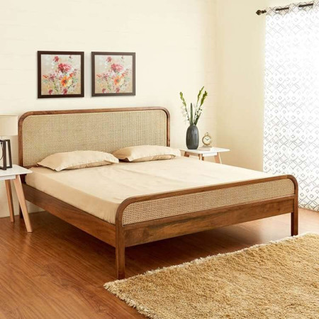 Wooden bed online flipkart best sale