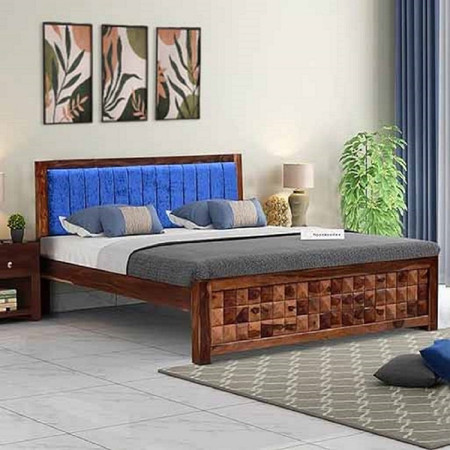 Wooden bed outlet online flipkart