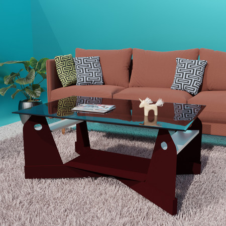 Wooden centre table with clearance glass top price