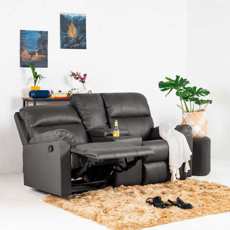 Whitfield 3 seater outlet leather reclining sofa