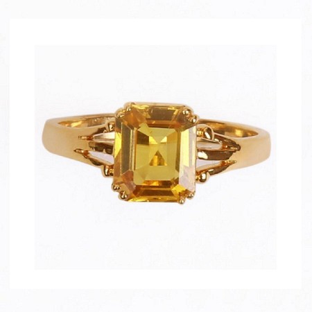 Artisan Yellow sapphire (Pukhraj) gold ring – Kundaligems.com