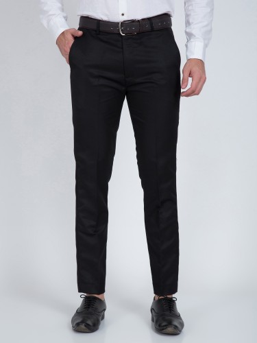 Black Mid Rise Slim Suit Trousers  New Look