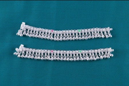 Silver payal for hot sale newborn baby girl