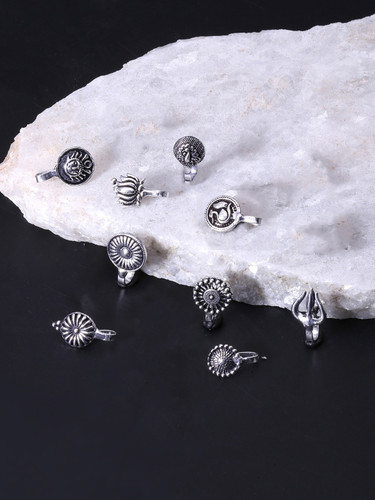 Oxidised Silver Jewellery Nose Ring Buy Oxidised Silver Jewellery Nose Ring Online at Best Prices In India Flipkart