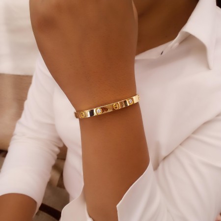 CRB6030016 - LOVE bracelet, 1 pink sapphire - Rose gold, sapphire