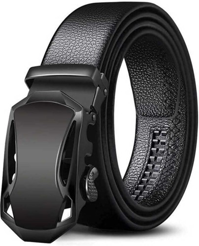 Men Black Solid Genuine Leather Formal Belt