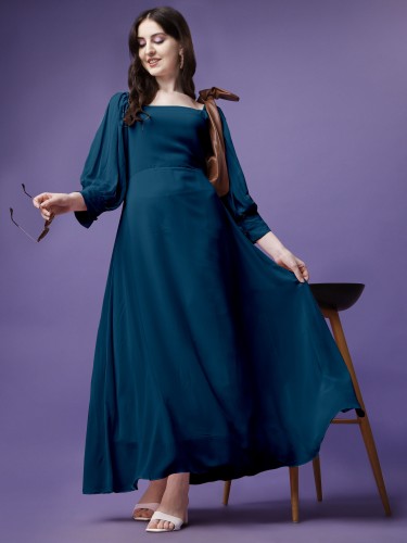 Blue sales frock long