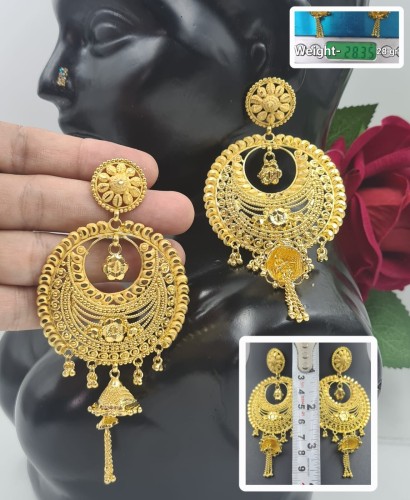 Latest gold earrings designs hot sale with weight and price